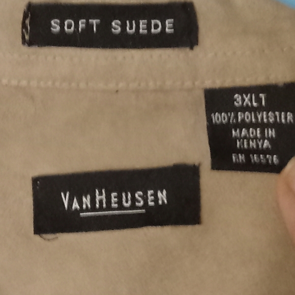 Suede Shirt Big & Tall 3XLT Button Up Point Collar 1 Pocket Spot READ Academia - Picture 3 of 10